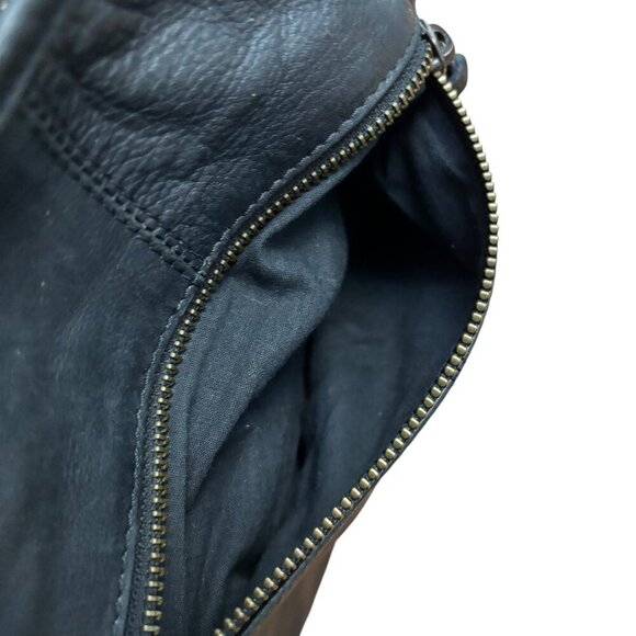 AMSTERDAM HERITAGE Shoulder Bag Black Slouchy Multiple Zippers Bronze Hardware - Picture 5 of 15